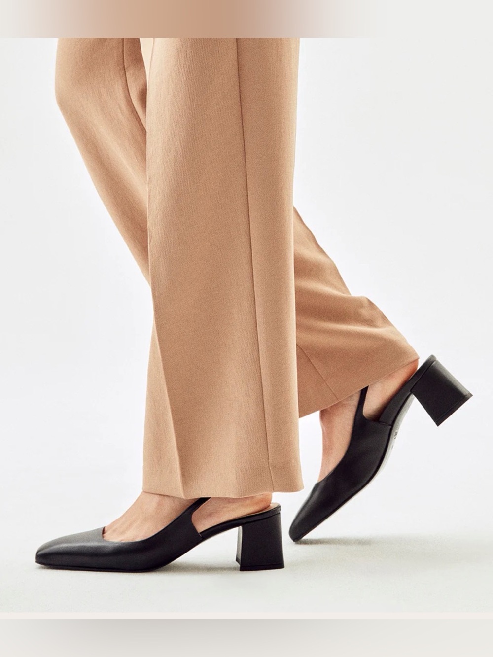 Inez Coco Leather Slingback Pumps in black 8.5